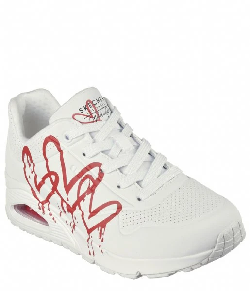 Skechers Uno Dripping In Love White Red 4 Skechers Uno Dripping In Love White Red - Afbeelding 2