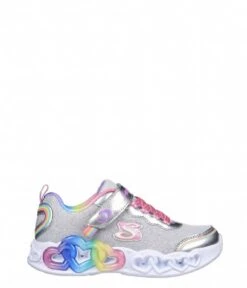 Skechers Infinite Heart Lights Love Silver Multi S