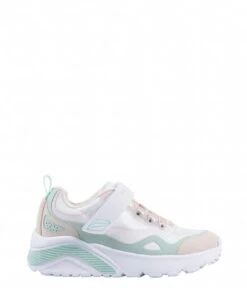 Skechers Color Pop Gore And Strap Fashion Sneaker With Multi Colored Overlays White Textile Mint Trim