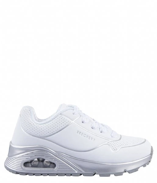 Skechers Uno Gen1-Cool Heels White Silver 3 Skechers Uno Gen1-Cool Heels White Silver